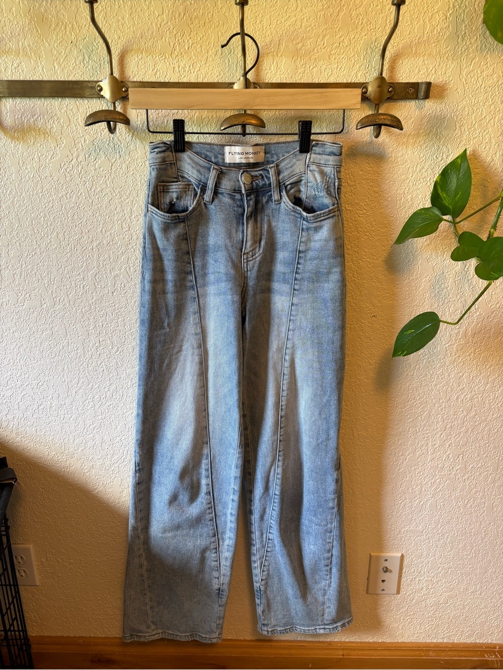 Flying Monkey Light Wash wide Leg Jeans